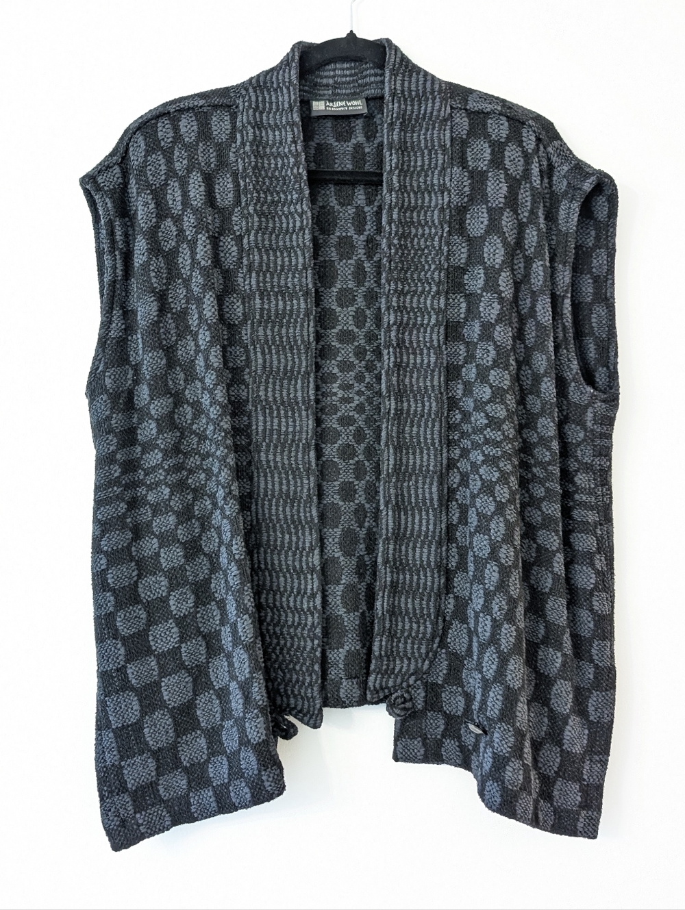 Arlene Wohl Handwoven Designs Wearable Art Open Front Vest Cardigan